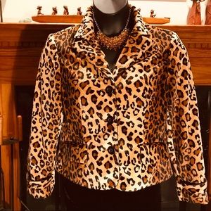 A-Line Anne Klein Leopard Print Blazer/Jacket